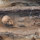 The skeleton of a child between the age of 6 and 9 found with various grave goods. (Image: The Gebel el-Silsila Project 2017)